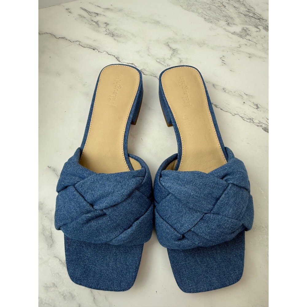 J.McLaughlin Hannah Denim Braided Block Heel Sandals New Sz 7.5 - Picture 3 of 8